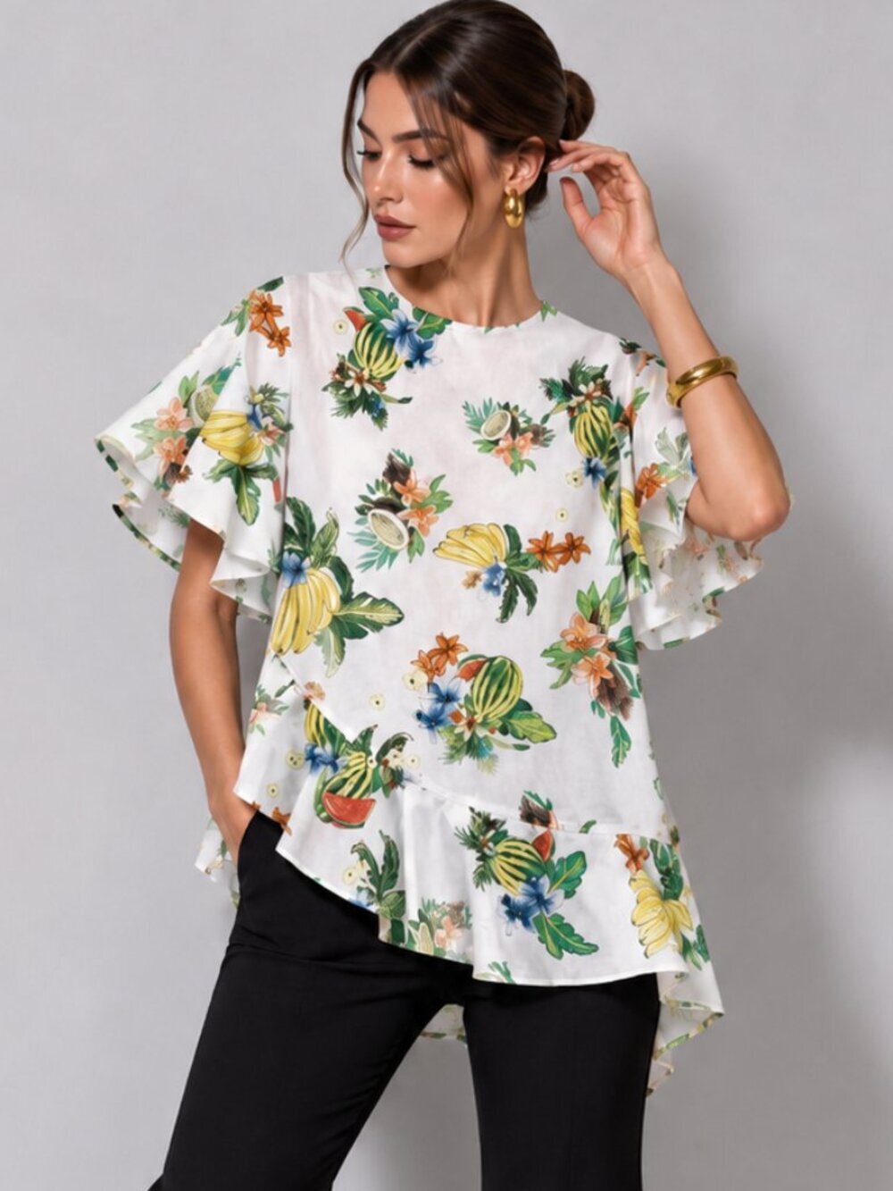 Zara Oversized Ruffled Blouse